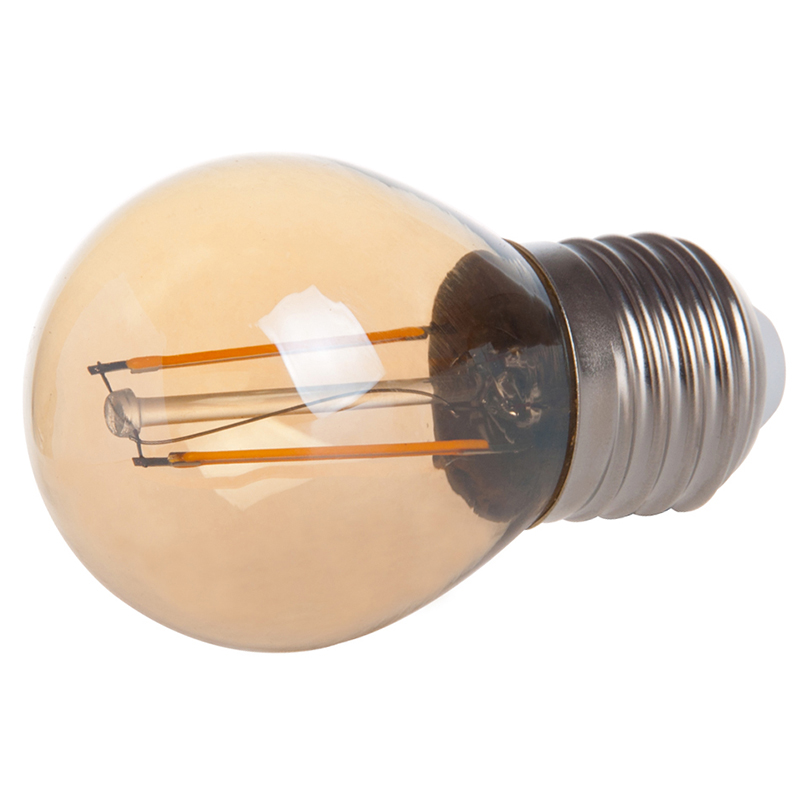 Gold Tint G16 E26/E27 2W LED Vintage Antique Filament Light Bulb, 25W Equivalent, 4-Pack, AC100-130V or 220-240V